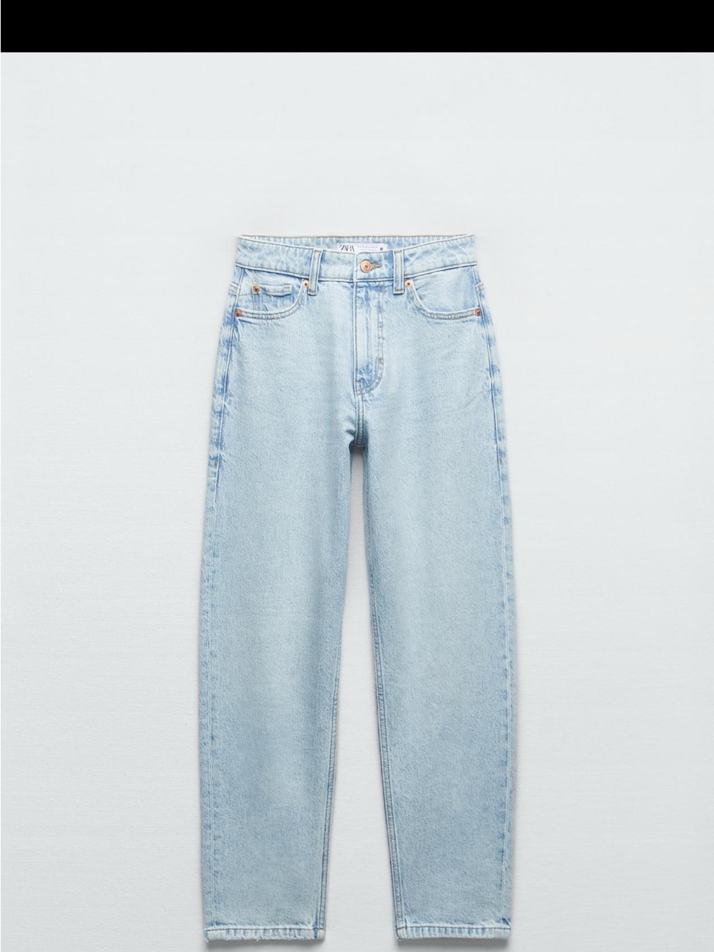 Light Wash High-Rise Straight Mom Jeans